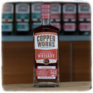 Copperworks Peated Cask American Single Malt Whiskey Release 043